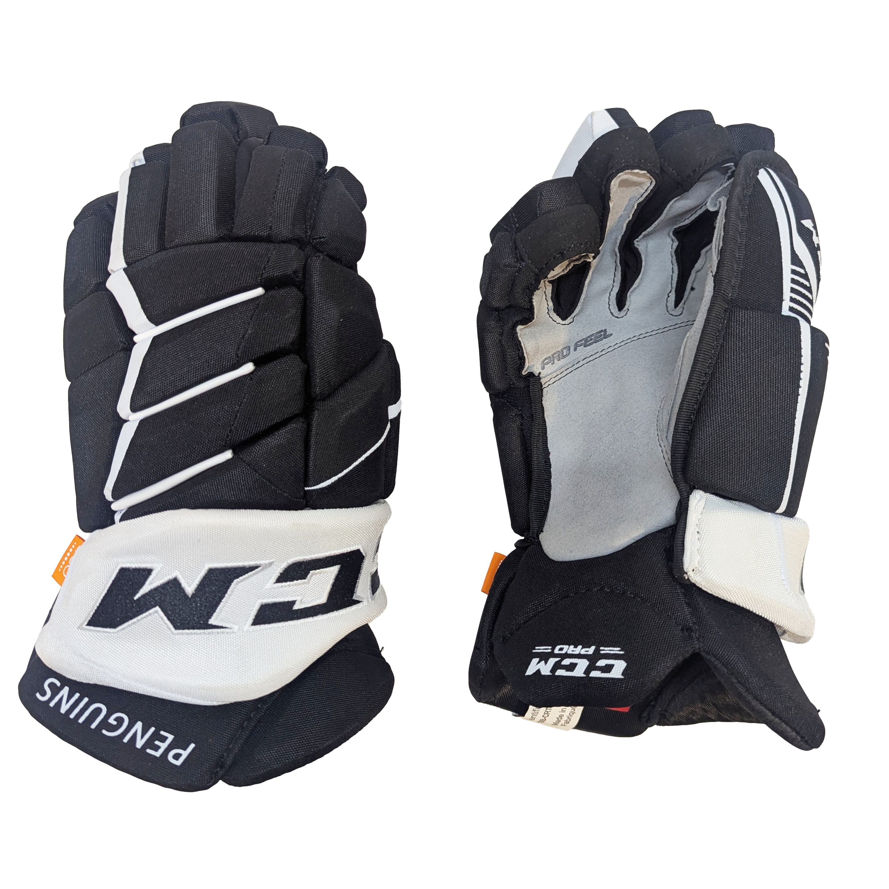 CCM HGJS - Gant NHL Pro Stock - Penguins de Pittsburgh (noir/blanc)